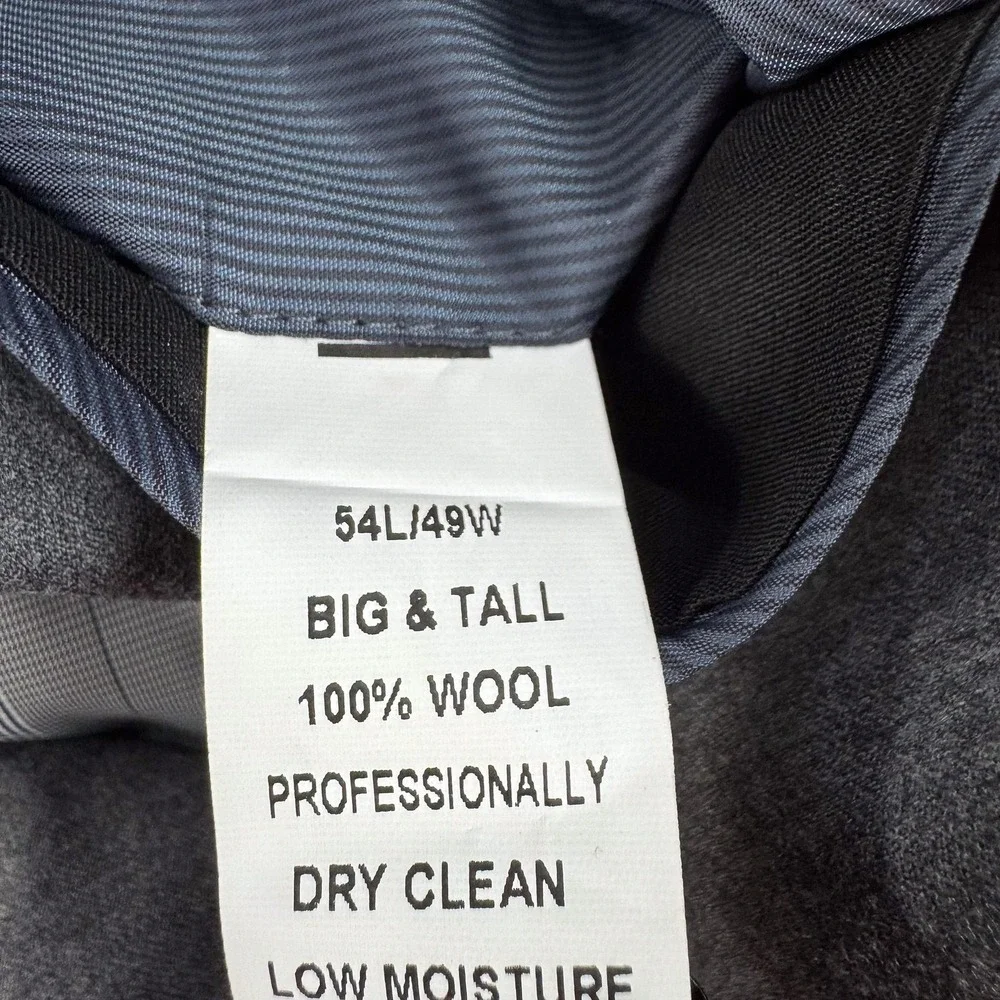 Jos A Bank 1905 Suit Jacket Mens 54L Gray Wool Big & Tall Tailored Fit 2 Button